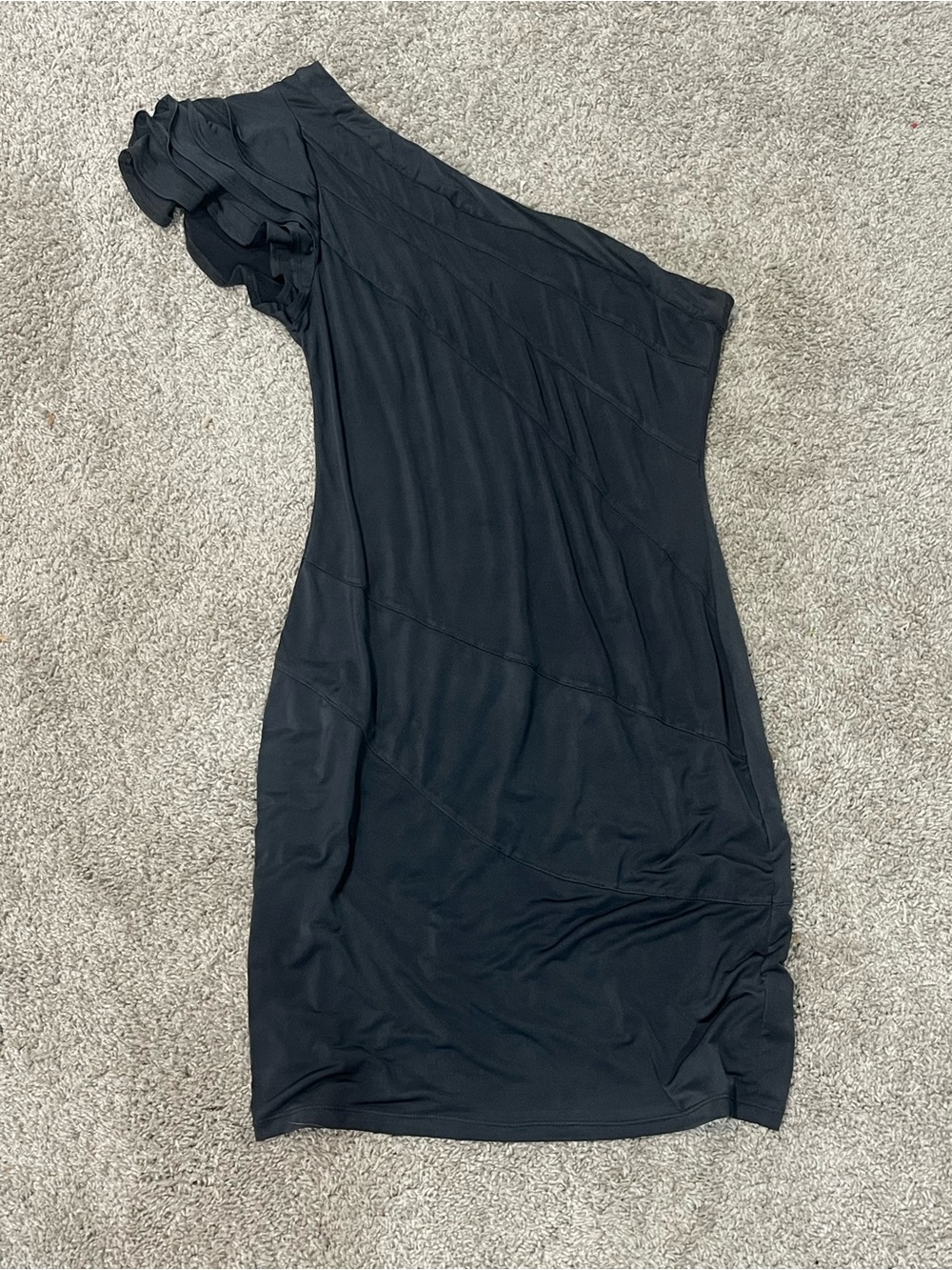 Baby Phat Dark Gray One Shoulder Mini Dress